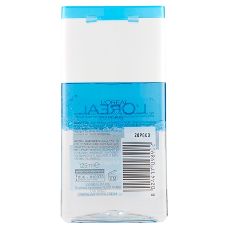 L'Oréal Paris Struccante occhi waterproof, strucca efficacemente il trucco a lunga tenuta, 125 ml